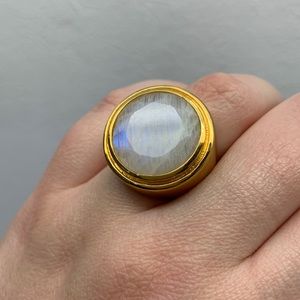 Dean Davidson Rainbow Moonstone Signet Ring - brand new